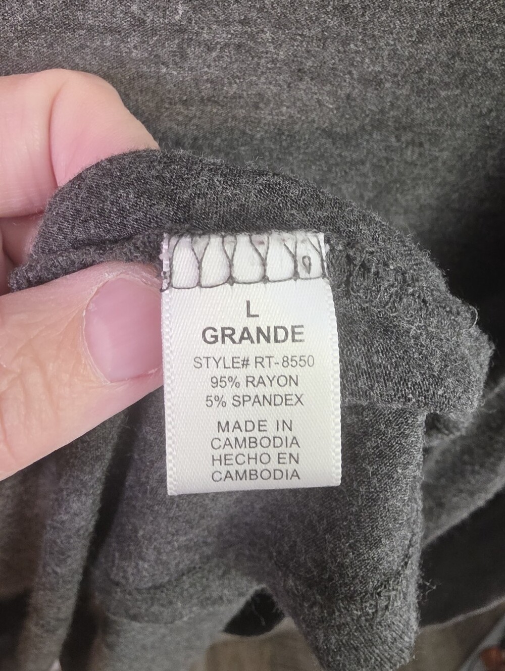 Zenana Outfitters Size L Charcoal Gray Open Front Cardigan - Picture 5 of 5